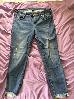 Kut from the Kloth Medium Blue Distressed Skinny Jeans